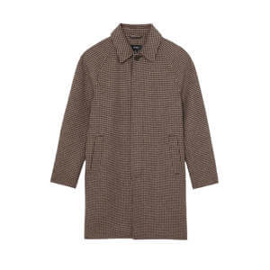REISS Morpeth Wool-Blend Dogtooth-Check Overcoat